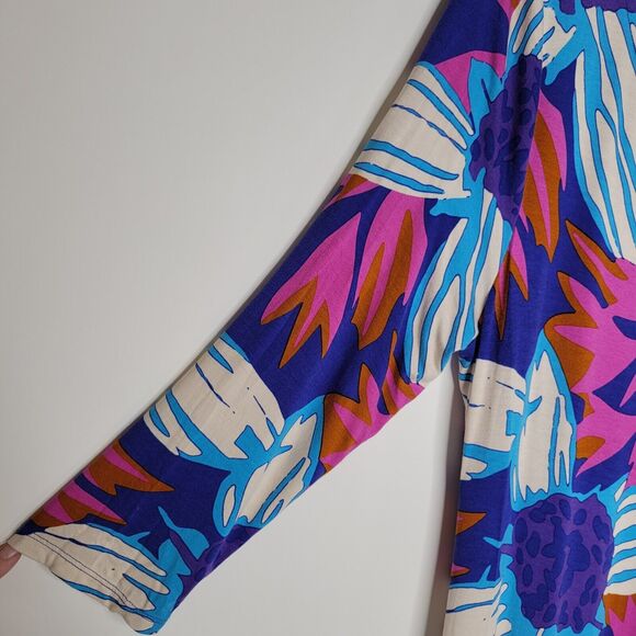 SOFT SURROUNDINGS Serena Floral Maxi Dress Size M ¾ Sleeves Colorful Stretchy - Picture 7 of 10